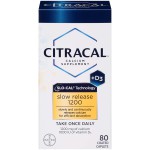 Calcium Citracal with Calcium D Slow Release 1200, 80-Count